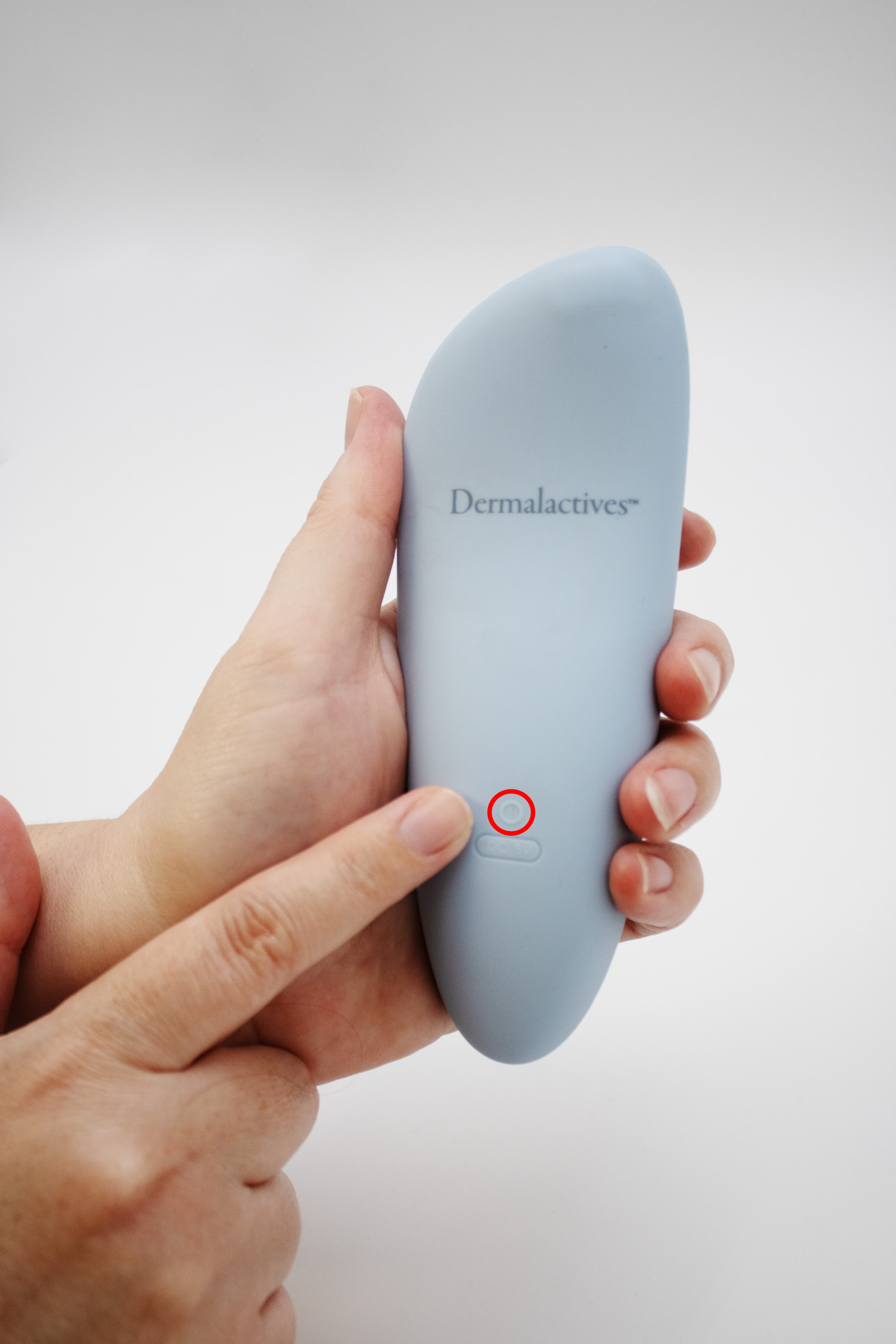 Step 1: Locating the charging port on the back of the PureSkin device